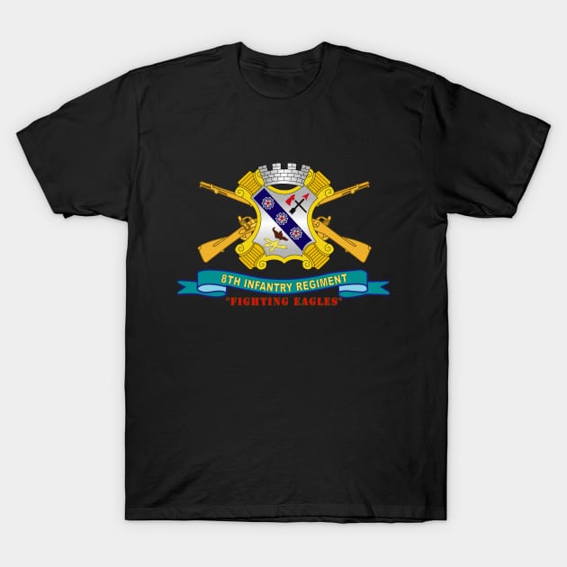 8th Infantry Regiment - Fighting Eagles w Br - Ribbon X 300 T-Shirt by twix123844